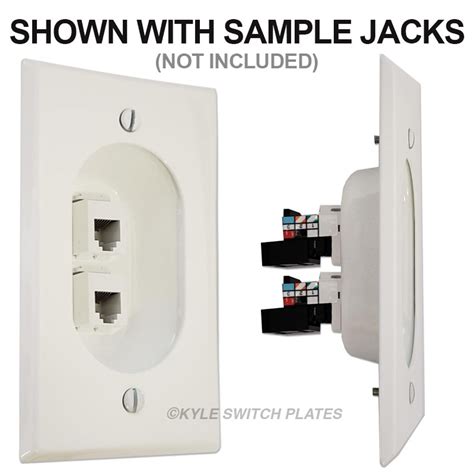 dual gang data metal box plate|recessed data jack cover plates.